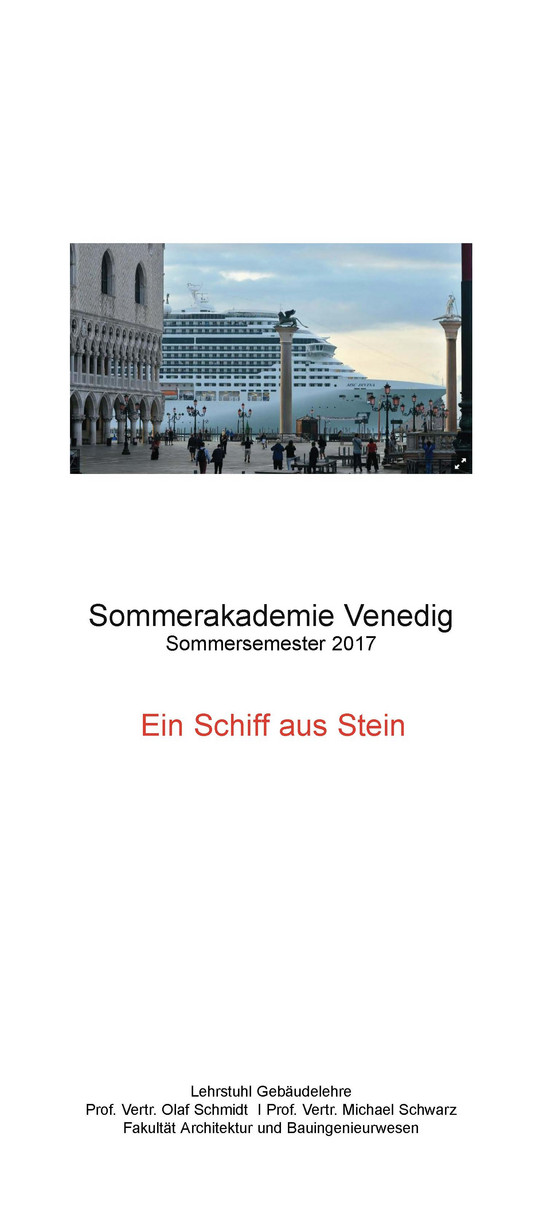 Titelplakat der Sommerakademie 2017 in Venedig