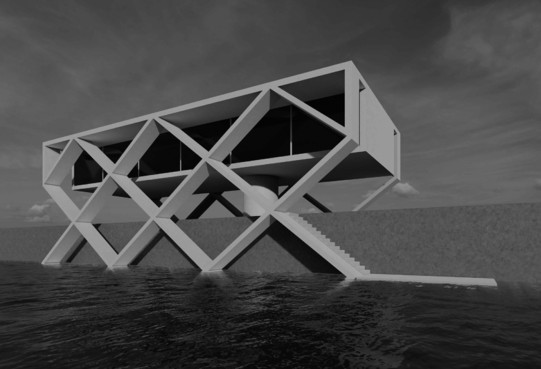 Studentische Arbeit der Wochenentwürfe "Damm-Insel-Kanal-Grube"