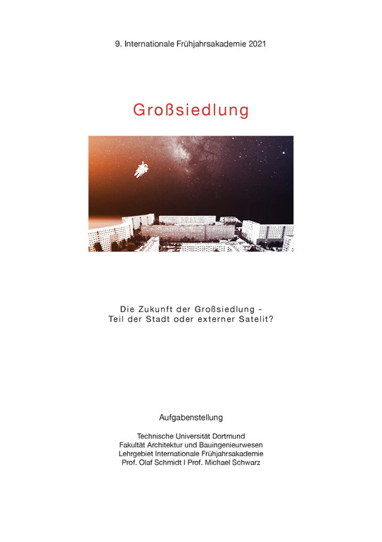 Deckblatt der Aufgabenstellung der Internationalen Frühjahrsakademie Ruhr 2021