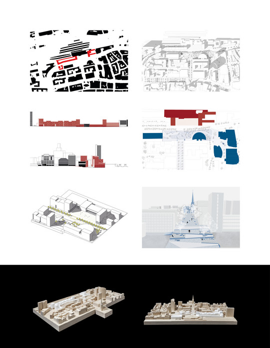 Studentische Arbeiten des Workshops "Internationale Frühjahrsakademie 2025 - Der Bahnhofsvorplatz"