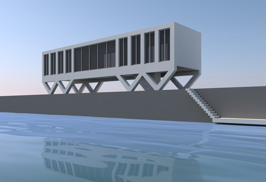 Studentische Arbeit der Wochenentwürfe "Damm-Insel-Kanal-Grube"