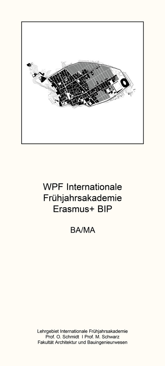 Übersichtsplakat zum WPF Internationale Frühjahrsakademie Ersamus+ BIP