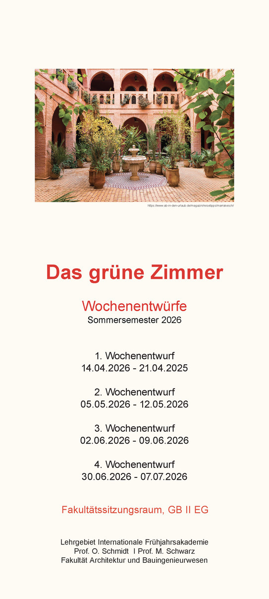 Plakat der Wochenentwürfe Sommersemester 2026
