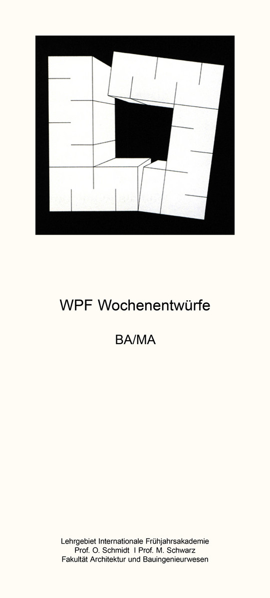 Übersichtsplakat zum WPF Wochenentwürfe